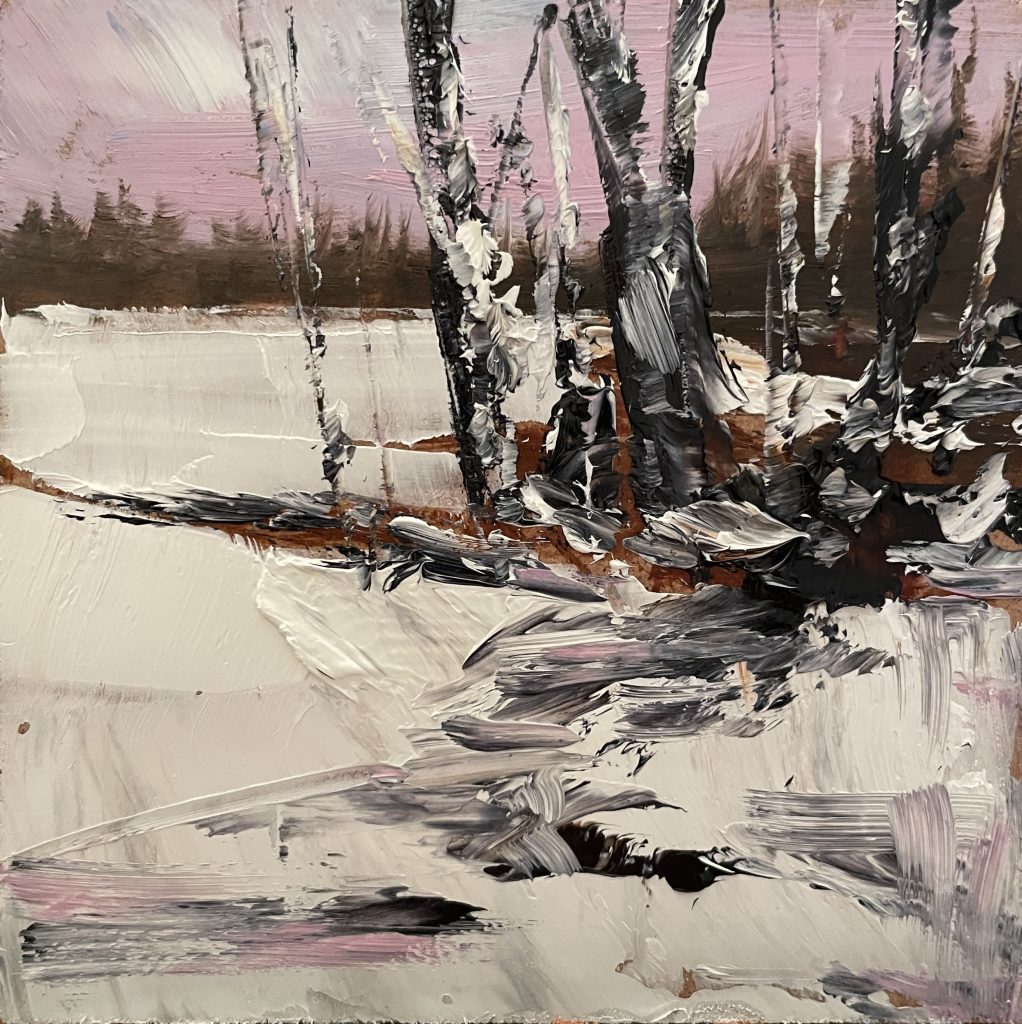 Decrepit Oaks Under the Winter Pink