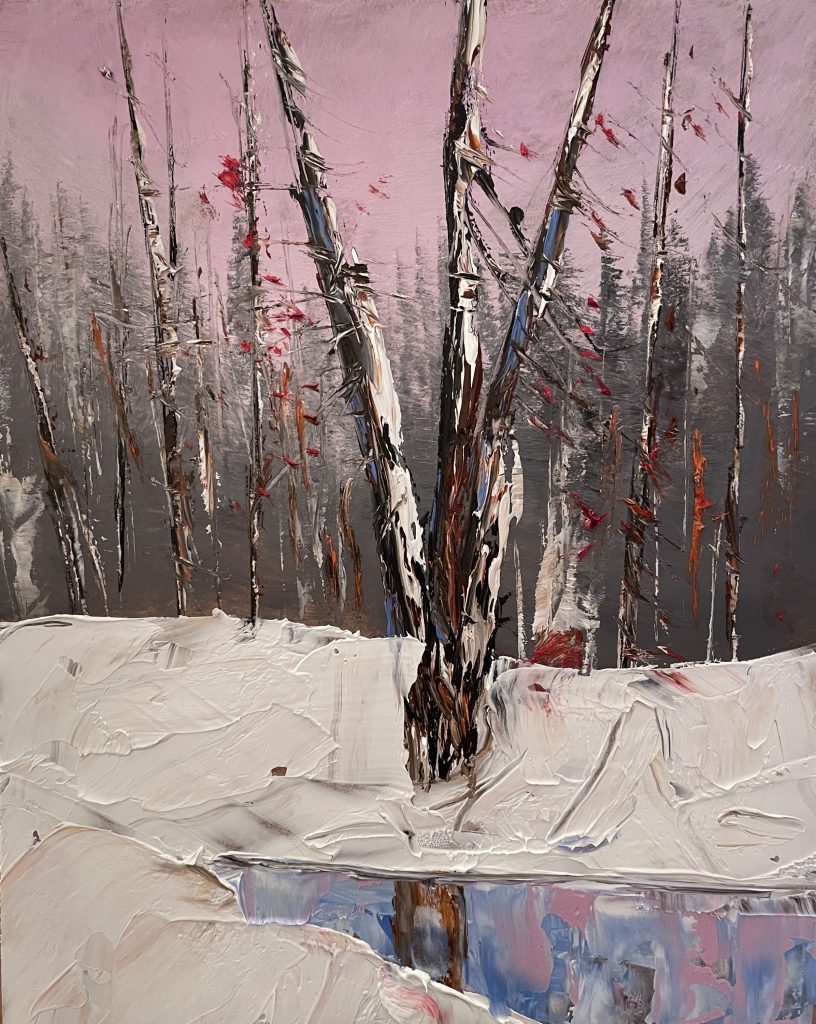 Creekside and Cold Under the Winter Pink